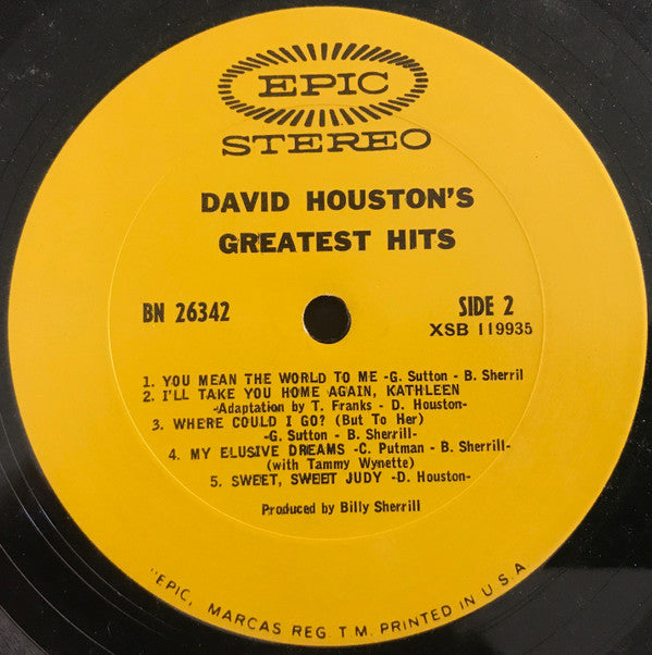 Houston, David - David Houston's Greatest Hits (NM or M-) (Vinyl LP)