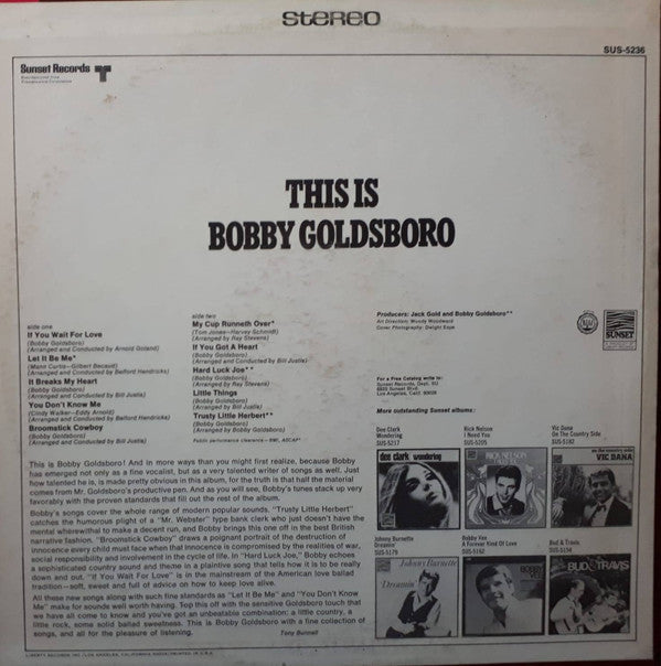 Goldsboro, Bobby - This Is Bobby Goldsboro (NM or M-) (Vinyl LP)