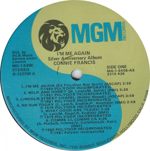 Francis, Connie - I'm Me Again - Silver Anniversary Album (VG+) (Vinyl LP)