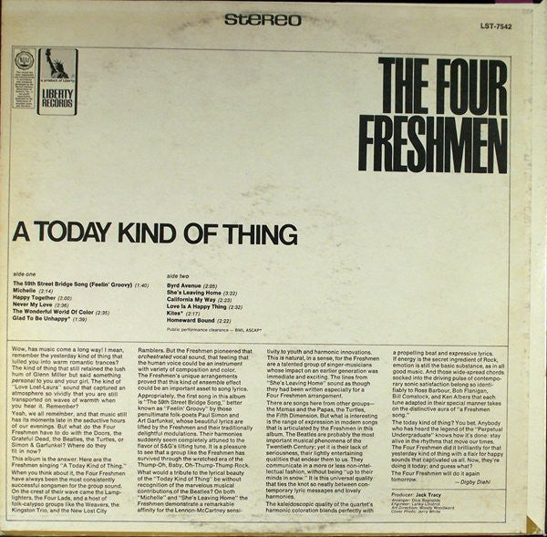 Four Freshmen - A Today Kind Of Thing (VG+) (Vinyl LP)
