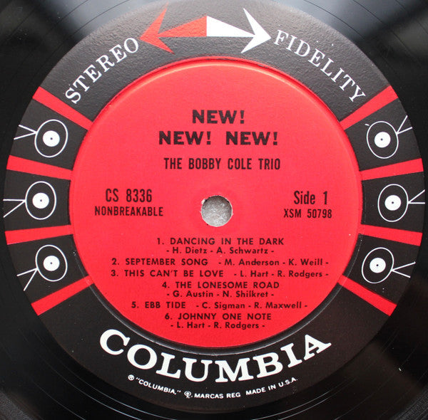 Cole, Bobby Trio - New! New! New! (The Unique Sounds Of The Bobby Cole Trio) (VG) (Vinyl LP)