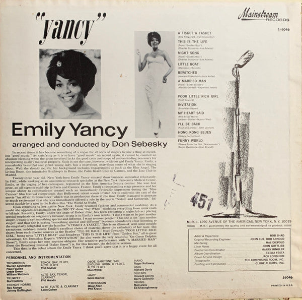 Yancy, Emily - Yancy (VG+) (Vinyl LP)