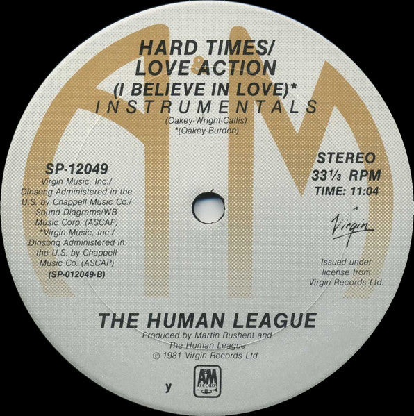 Human League - Hard Times / Love Action (I Believe In Love) (NM or M-) (Vinyl LP)