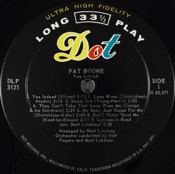 Boone, Pat - Yes Indeed! (M) (Vinyl LP)