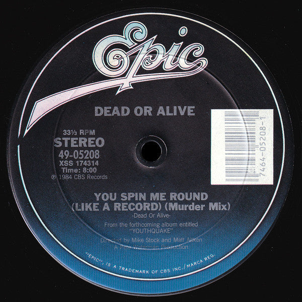 Dead Or Alive - You Spin Me Round (Like A Record) (Murder Mix) (VG+) (Vinyl LP)