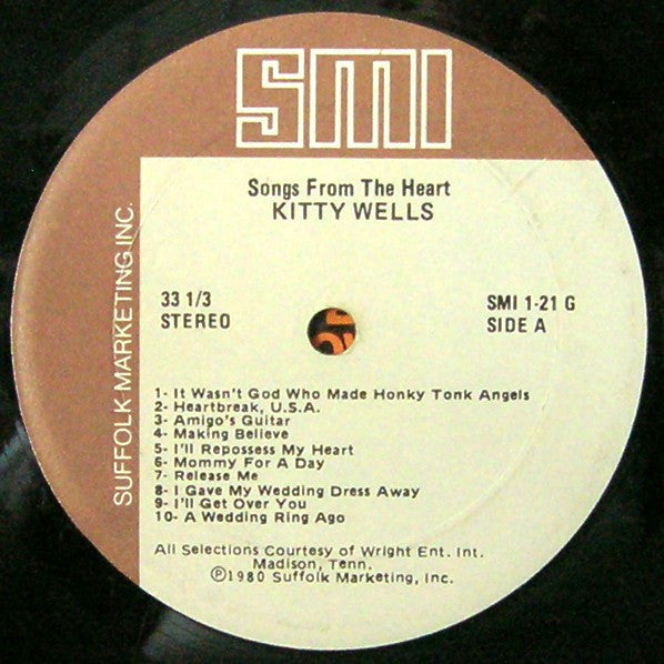 Wells, Kitty - Songs From The Heart (VG) (Vinyl LP)