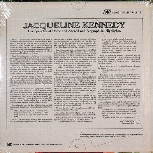 Kennedy, Jacqueline - Jacqueline Kennedy (M) (Vinyl LP)