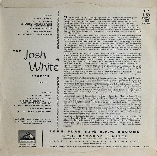 White, Josh - The Josh White Stories Volume I (VG+) (Vinyl LP)