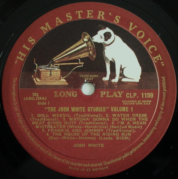 White, Josh - The Josh White Stories Volume I (VG+) (Vinyl LP)