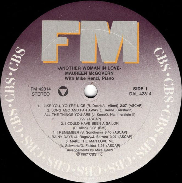 McGovern, Maureen - Another Woman In Love (VG+) (Vinyl LP)