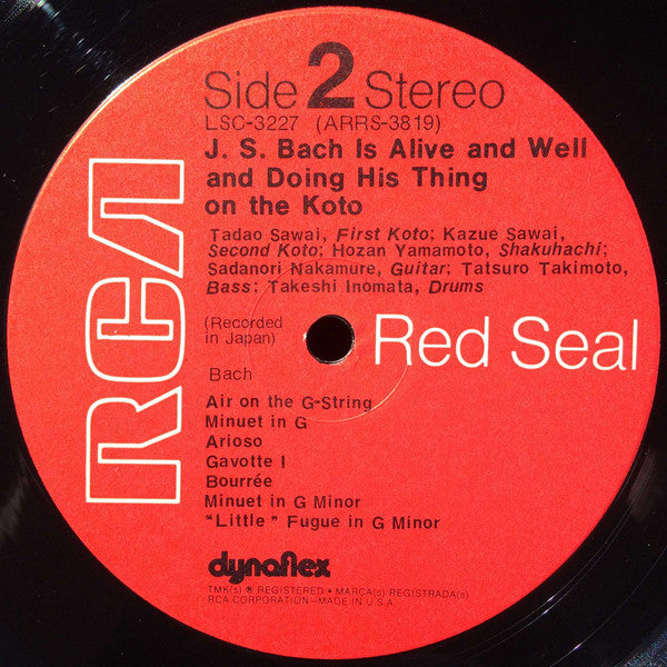Sawai, Tadao & Kazue Sawai & Hozan Yamamoto & Sadanori Nakamure & Tatsuro Takimoto & Takeshi Inomata - J. S. Bach Is Alive And Well And Doing His Thing On The Koto (Vinyl, VG+) (Vinyl LP)