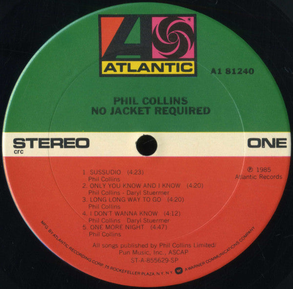 Collins, Phil - No Jacket Required (Vinyl, VG+) (Vinyl LP)