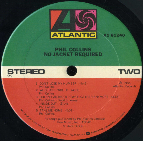Collins, Phil - No Jacket Required (Vinyl, VG+) (Vinyl LP)
