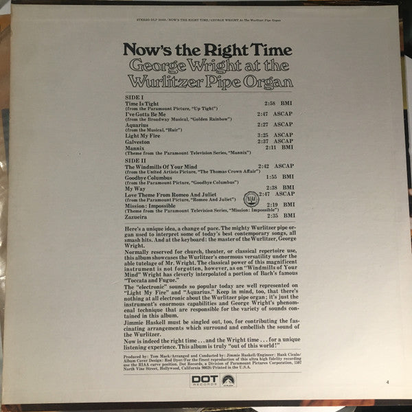 Wright, George  - Now's The Right Time (VG+) (Vinyl LP)