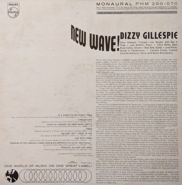 Gillespie, Dizzy - New Wave! (Vinyl, VG+) (Vinyl LP)