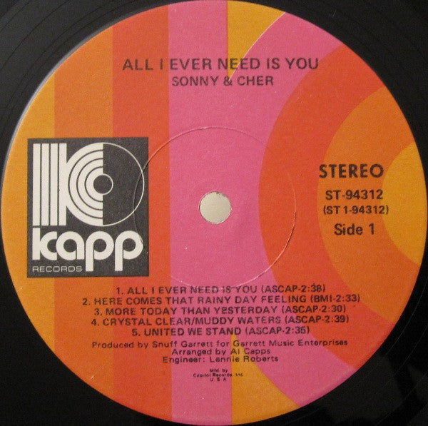Sonny & Cher - All I Ever Need Is You (Vinyl, VG) (Vinyl LP)