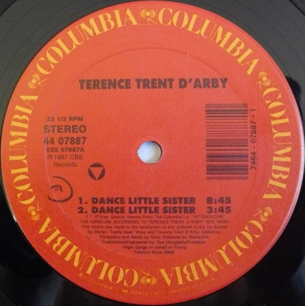 D'Arby, Terence Trent - Dance Little Sister (VG+) (Vinyl LP)