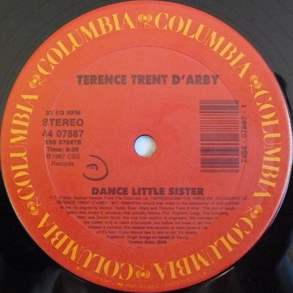 D'Arby, Terence Trent - Dance Little Sister (VG+) (Vinyl LP)