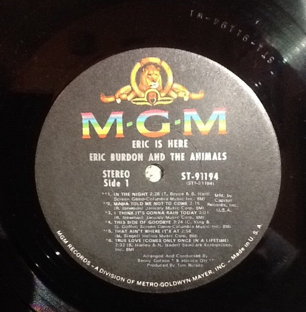 Burdon, Eric & The Animals - Eric Is Here (VG+) (Vinyl LP)