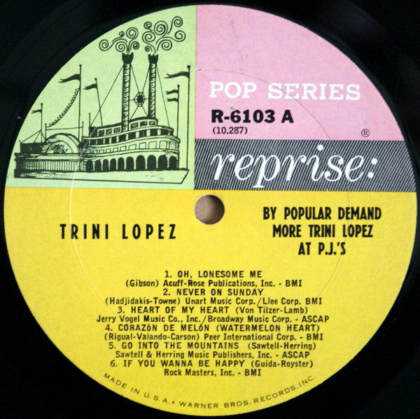 Lopez, Trini - By Popular Demand More Trini Lopez At P.J.'s (VG) (Vinyl LP)