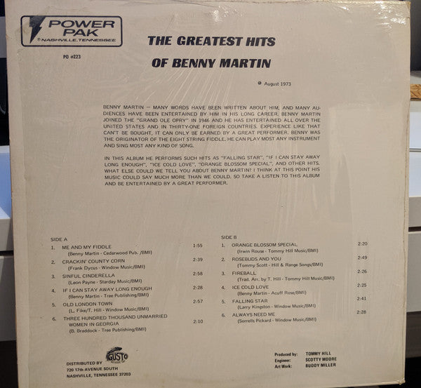 Martin, Benny - The Greatest Hits Of Benny Martin (VG) (Vinyl LP)