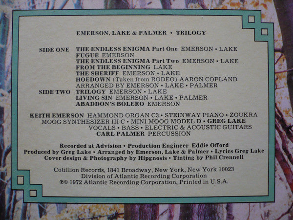 Emerson, Lake & Palmer - Trilogy (Vinyl, VG+) (Vinyl LP)