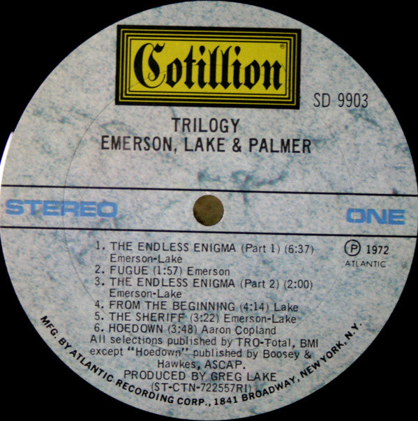 Emerson, Lake & Palmer - Trilogy (Vinyl, VG+) (Vinyl LP)