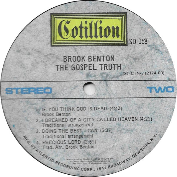 Benton, Brook- The Gospel Truth (VG+) (Vinyl LP)