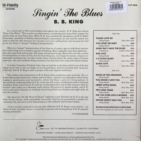 King, B.B. - Singin' The Blues (Vinyl, NM or M-) (Vinyl LP)