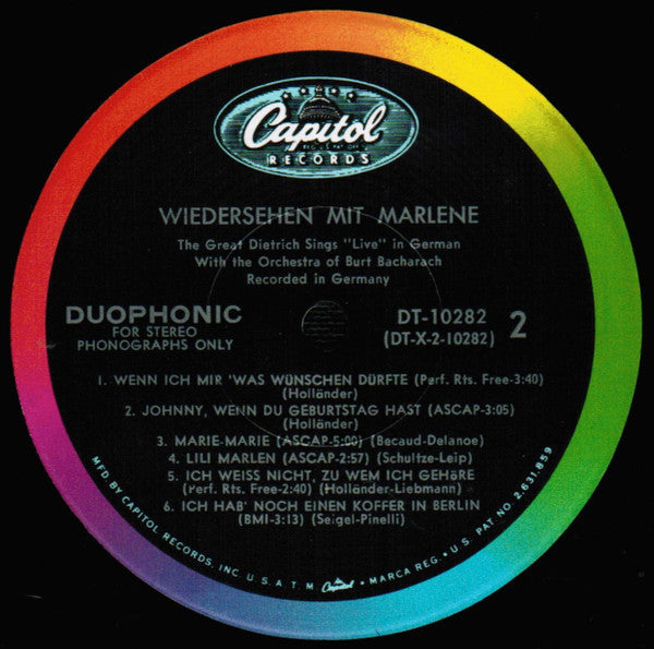 Dietrich, Marlene - Wiedersehen Mit Marlene (VG+) (Vinyl LP)