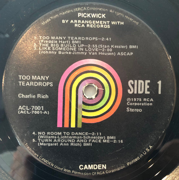 Rich, Charlie - Too Many Teardrops (M) (Vinyl LP)