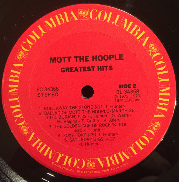 Mott The Hoople - Greatest Hits (Vinyl, VG+) (Vinyl LP)