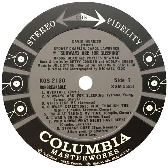 Subways Are For Sleeping (Original Broadway Cast Recording) (VG) (Vinyl LP)