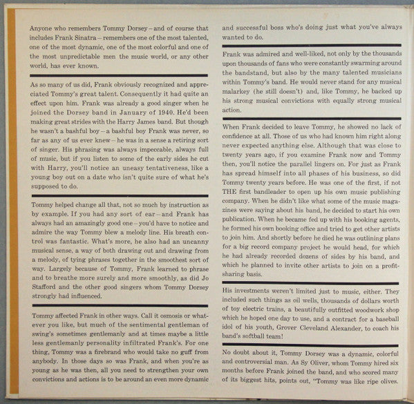Sinatra, Frank - I Remember Tommy (Vinyl, VG+) (Vinyl LP)