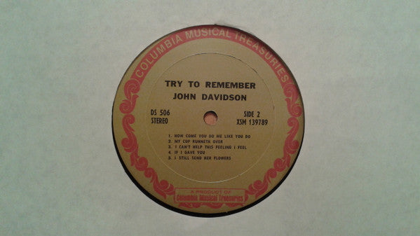 Davidson, John - Try To Remember (NM or M-) (Vinyl LP)
