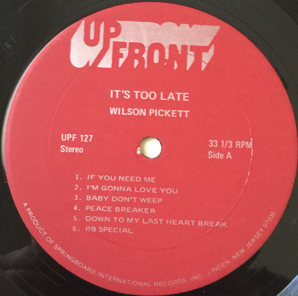 Pickett, Wilson - It's Too Late (Vinyl, VG+) (Vinyl LP)