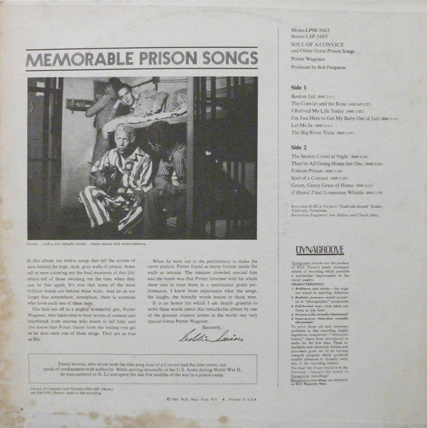 Wagoner, Porter - "Soul Of A Convict" And Other Great Prison Songs (G+) (Vinyl LP)
