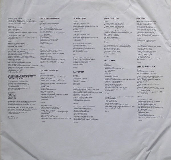 Sister Sledge - Love Somebody Today (VG+) (Vinyl LP)