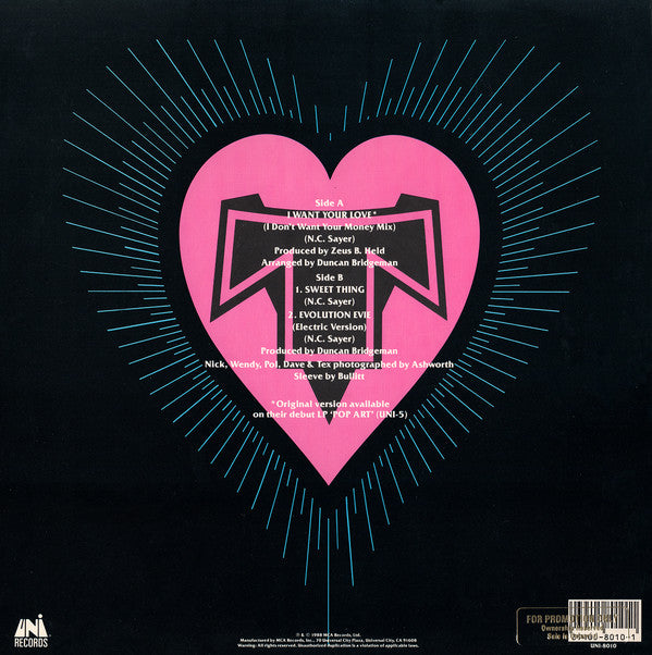 Transvision Vamp - I Want Your Love (VG+) (Vinyl LP)