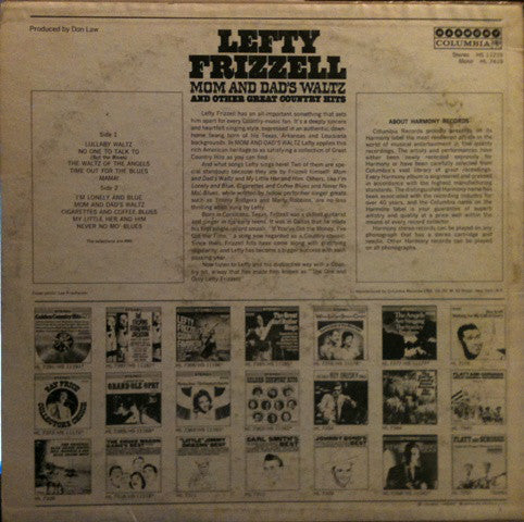 Frizzell, Lefty - Mom And Dad's Waltz And Other Great Country Hits (VG+) (Vinyl LP)