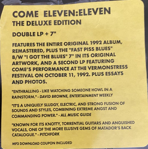 Come  - Eleven:Eleven Deluxe 20th Anniversary Edition (VG+) (Vinyl LP)