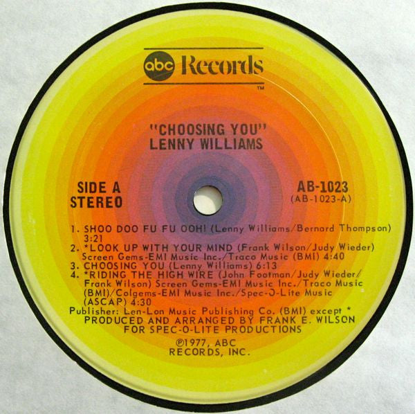 Williams, Lenny - Choosing You (VG+) (Vinyl LP)