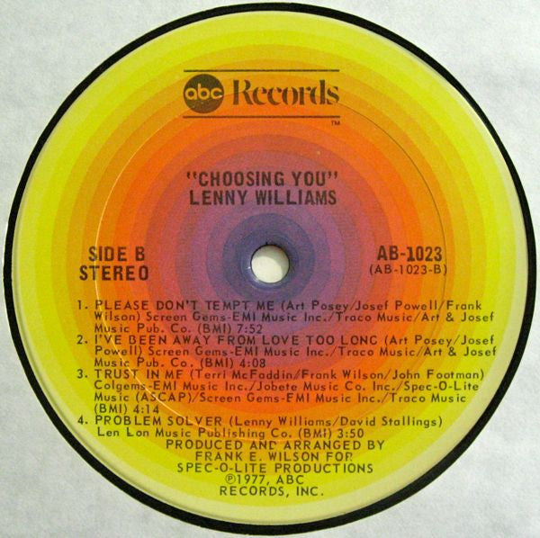 Williams, Lenny - Choosing You (VG+) (Vinyl LP)
