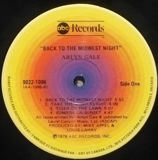 Gale, Arlyn - Back To The Midwest Night (NM or M-) (Vinyl LP)