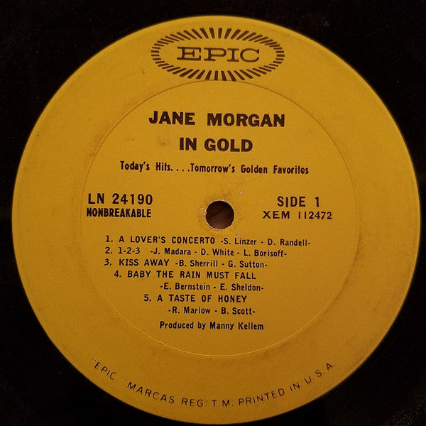 Morgan, Jane - Jane Morgan In Gold Today's Hits...Tomorrow's Golden Favorites (VG) (Vinyl LP)