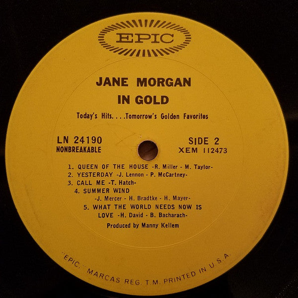 Morgan, Jane - Jane Morgan In Gold Today's Hits...Tomorrow's Golden Favorites (VG) (Vinyl LP)