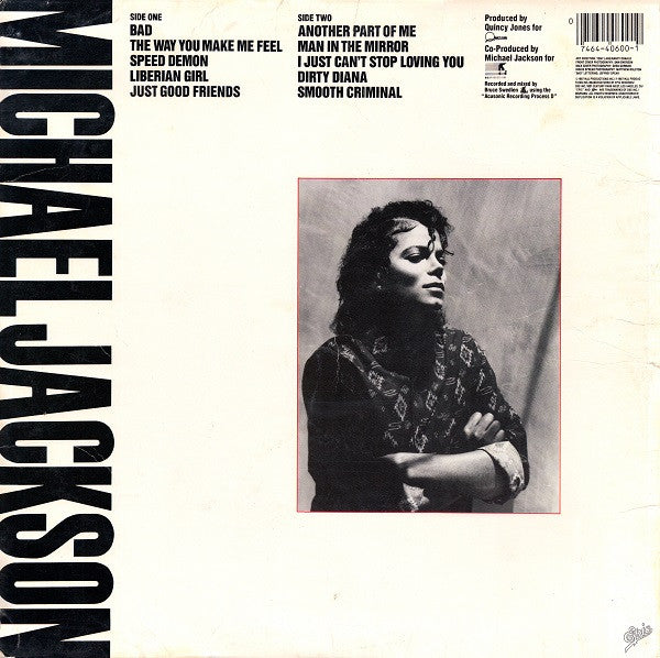 Jackson, Michael - Bad (Vinyl, VG+) (Vinyl LP)