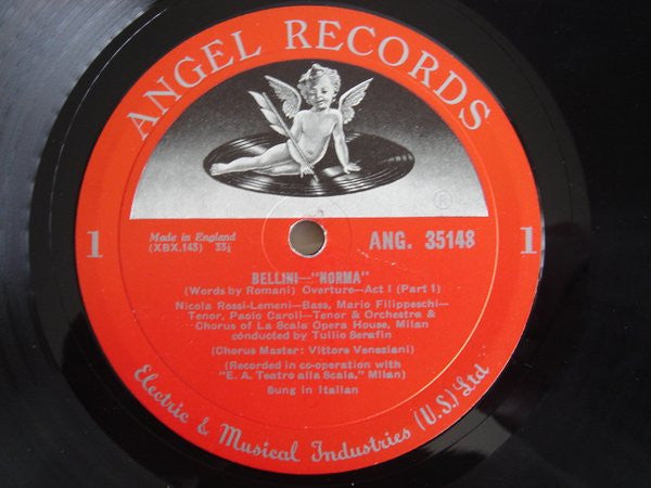 Bellini, Maria Callas, Mario Filippeschi, Ebe Stignani, Nicola Rossi-Lemeni, Paolo Caroli, Rina Cavallari, Tullio Serafin, Vittore Veneziani - Norma (VG+) (Vinyl LP)