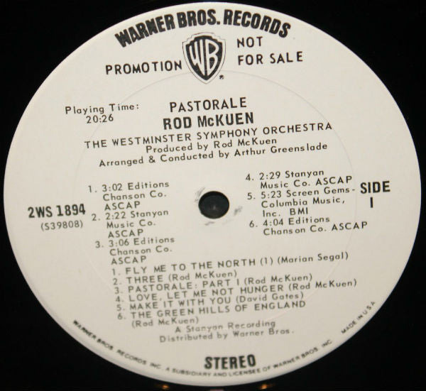 McKuen, Rod - Pastorale (VG+) (Vinyl LP)