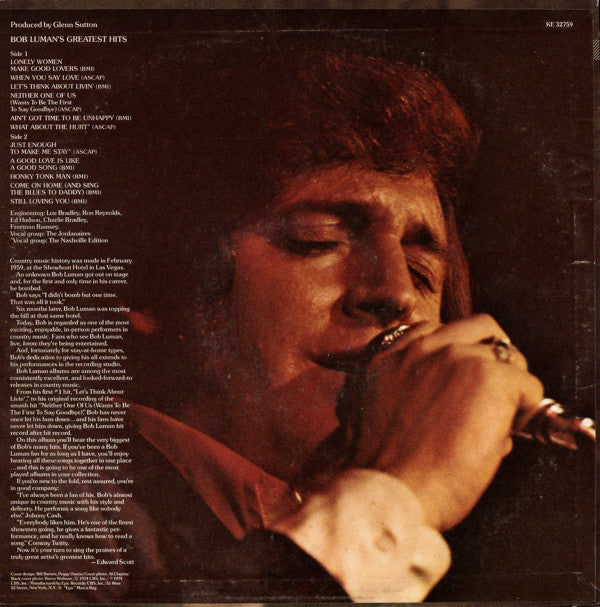 Luman, Bob - Bob Luman's Greatest Hits (VG+) (Vinyl LP)